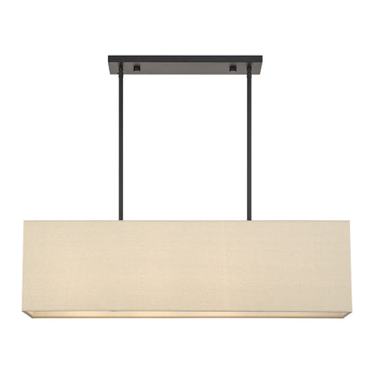 Livex Summit 4Lt Large Chandelier, Bronze/Parchment Hardback/White