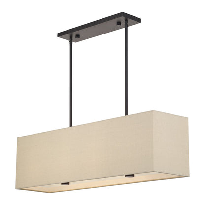 Livex Summit 4Lt Large Chandelier, Bronze/Parchment Hardback/White