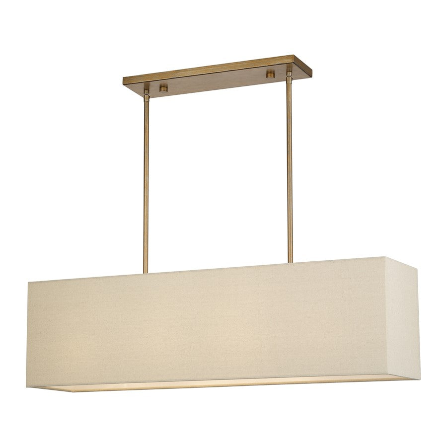 Livex Summit 4Lt Large Chandelier, Gold/Parchment Hardback/White