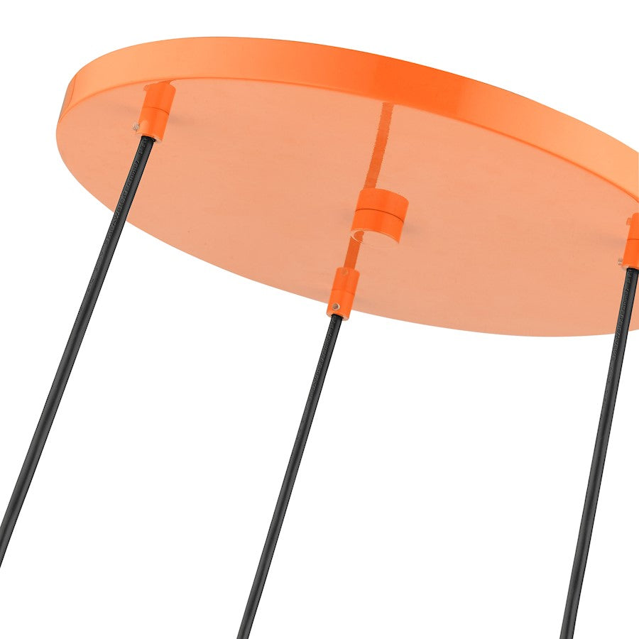 Livex Everett 3 Lt Pendant Chandelier, Orange/Clear Art
