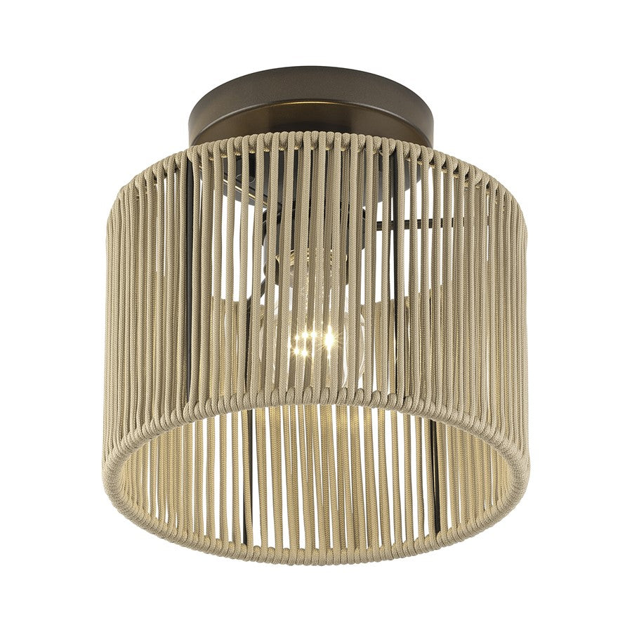 Livex Acordia 1Lt Small Semi-Flush, Bronze/Gold Polyester