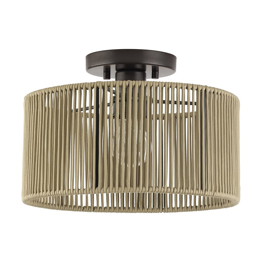 Livex Acordia 1Lt Medium Semi-Flush, Bronze/Gold Polyester