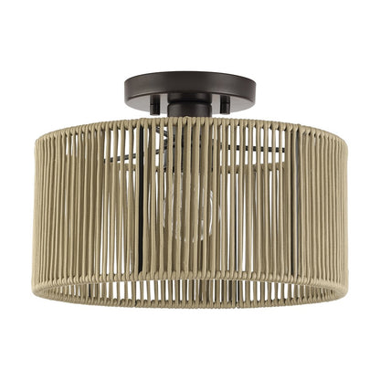 Livex Acordia 1Lt Medium Semi-Flush, Bronze/Gold Polyester