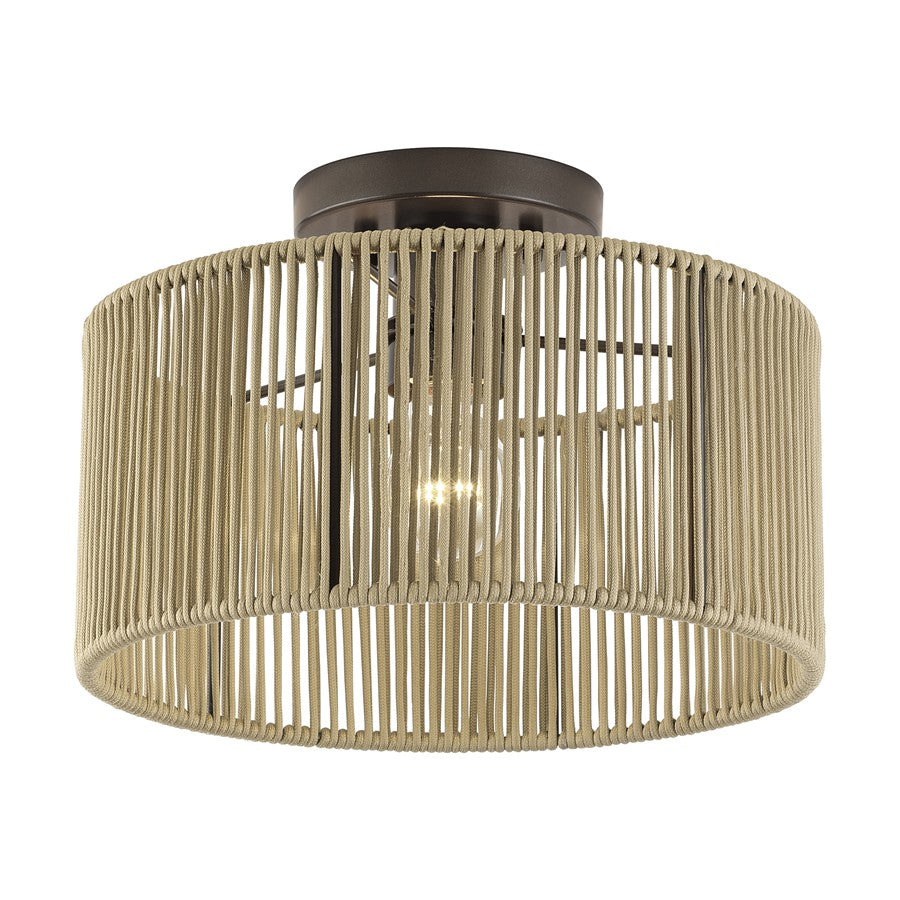 Livex Acordia 1Lt Medium Semi-Flush, Bronze/Gold Polyester