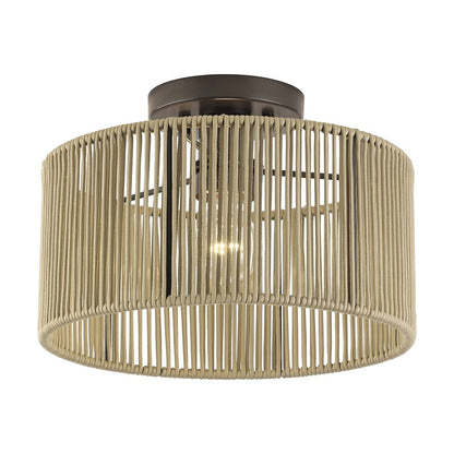 Livex Acordia 1Lt Medium Semi-Flush, Bronze/Gold Polyester