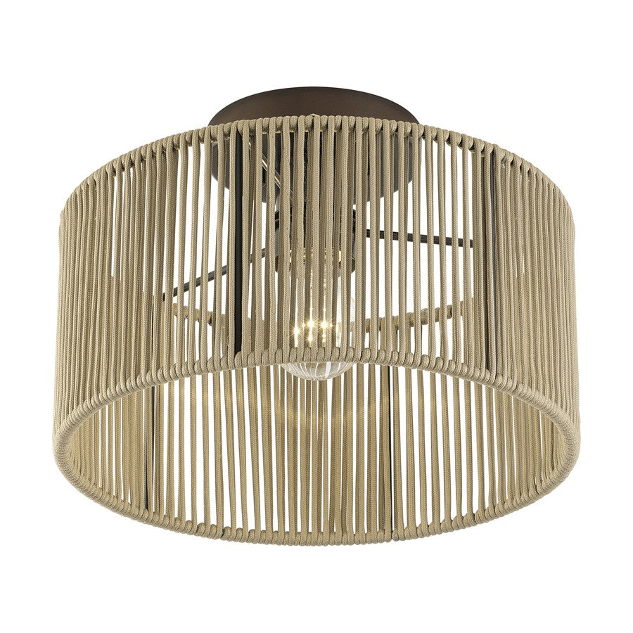 Livex Acordia 1Lt Medium Semi-Flush, Bronze/Gold Polyester