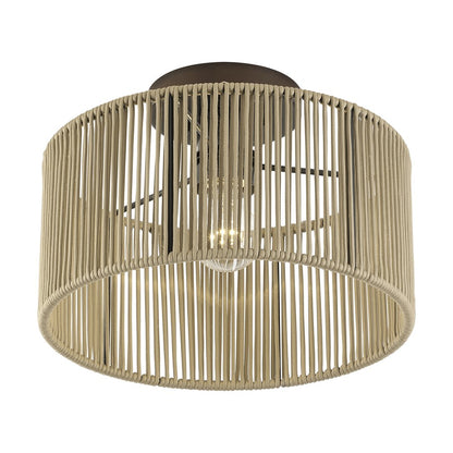 Livex Acordia 1Lt Medium Semi-Flush, Bronze/Gold Polyester