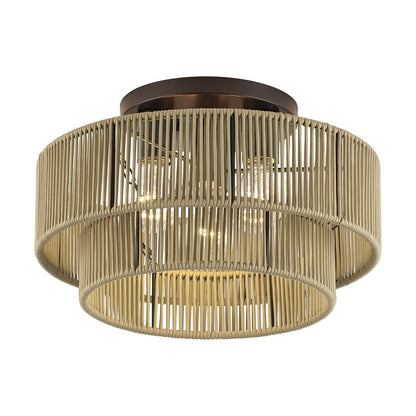 Livex Acordia 3Lt Large 9" Semi-Flush, Bronze/Gold Polyester