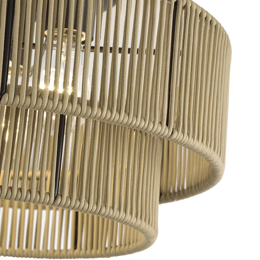 Livex Acordia 3Lt Large 9" Semi-Flush, Bronze/Gold Polyester