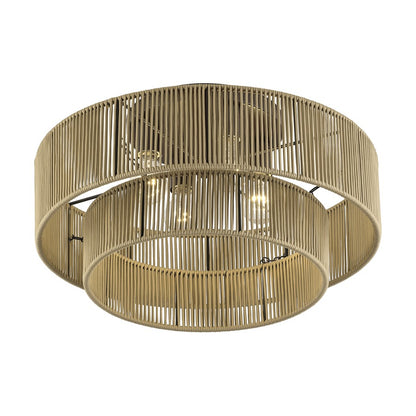 Livex Acordia 4Lt Extra Large Semi-Flush, Bronze/Gold Polyester