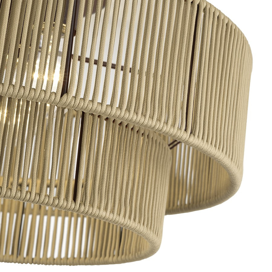 Livex Acordia 4Lt Extra Large Semi-Flush, Bronze/Gold Polyester