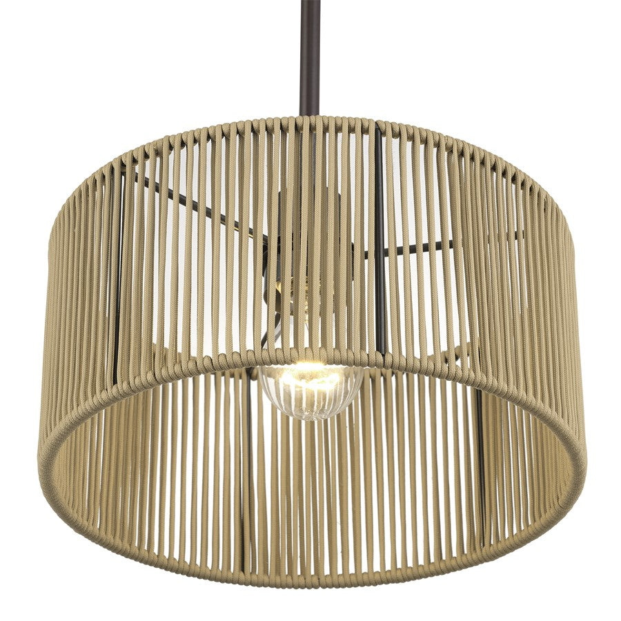 Livex Acordia 1Lt Pendant, Bronze/Venetian Gold Color Polyester Rope