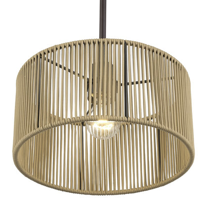 Livex Acordia 1Lt Pendant, Bronze/Venetian Gold Color Polyester Rope