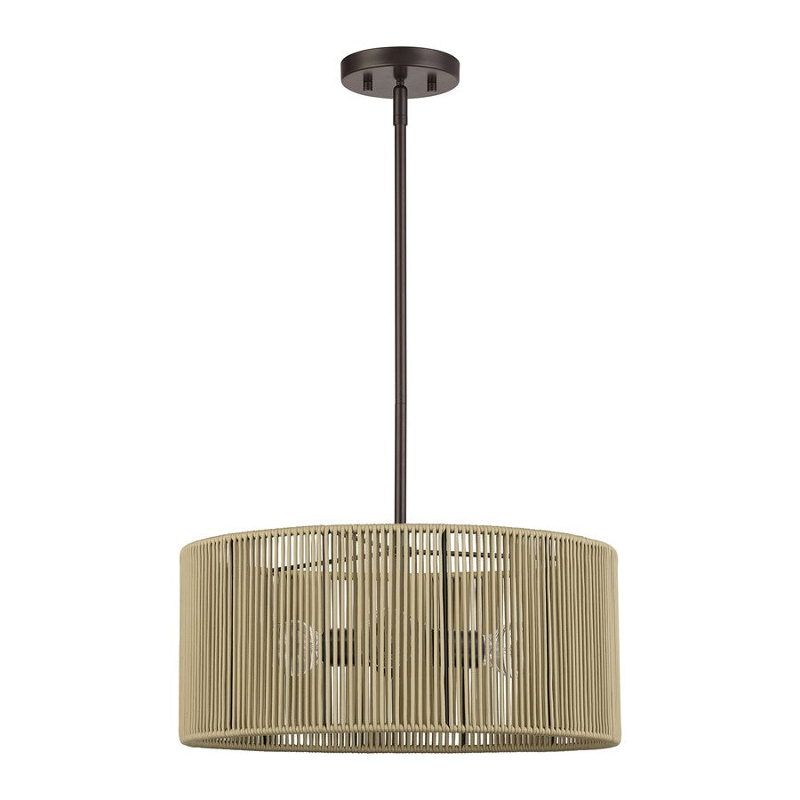 Livex Acordia 3Lt Pendant Chandelier, Bronze/Venetian Gold Polyester