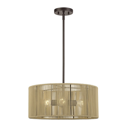 Livex Acordia 3Lt Pendant Chandelier, Bronze/Venetian Gold Polyester