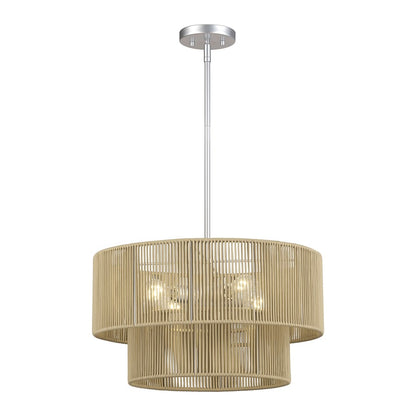 Livex Acordia 4Lt Pendant Chandelier, Painted Nickel/Gold Polyester