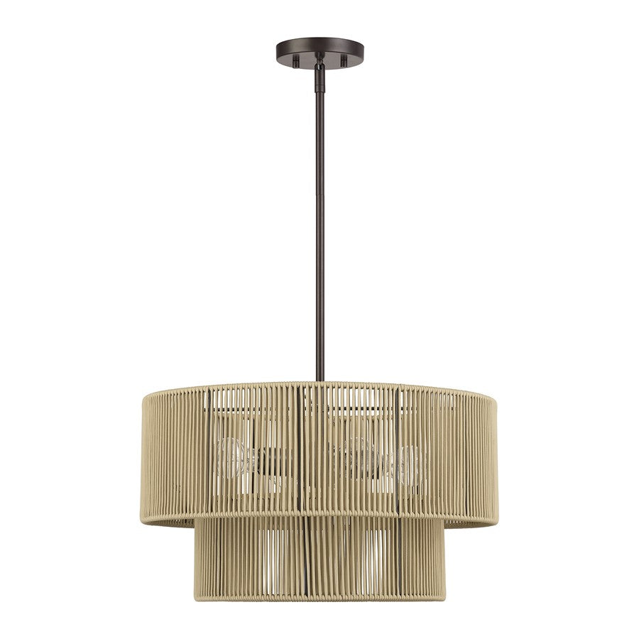 Livex Acordia 4Lt Pendant Chandelier, Bronze/Venetian Gold Polyester