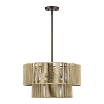 Livex Acordia 4Lt Pendant Chandelier, Bronze/Venetian Gold Polyester