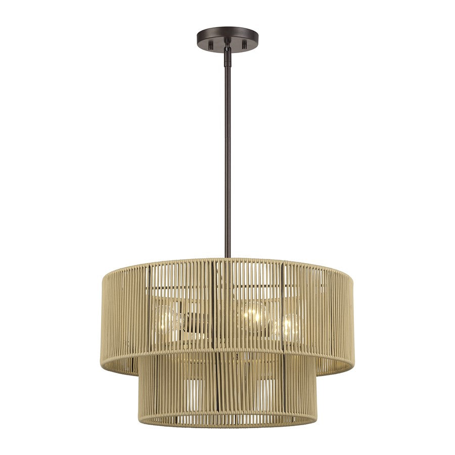 Livex Acordia 4Lt Pendant Chandelier, Bronze/Venetian Gold Polyester