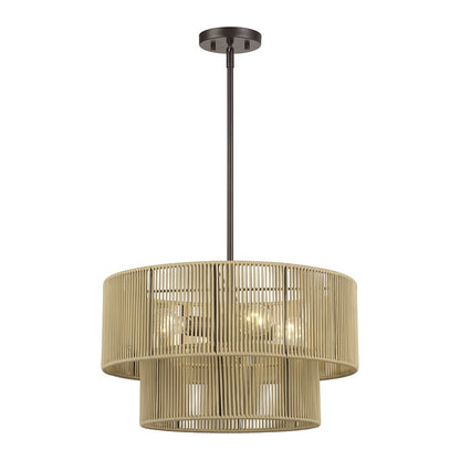 Livex Acordia 4Lt Pendant Chandelier, Bronze/Venetian Gold Polyester