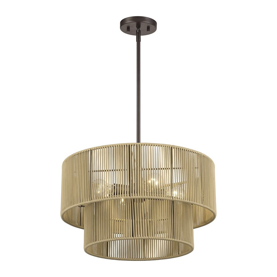 Livex Acordia 4Lt Pendant Chandelier, Bronze/Venetian Gold Polyester