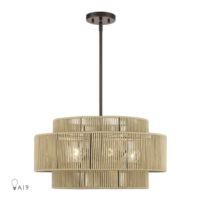 Livex Acordia 5Lt Pendant Chandelier, Bronze/Venetian Gold Polyester - 53155-92