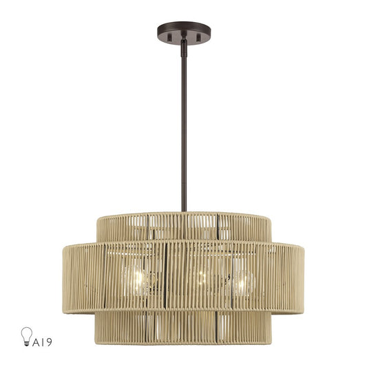 Livex Acordia 5Lt Pendant Chandelier, Bronze/Venetian Gold Polyester - 53155-92