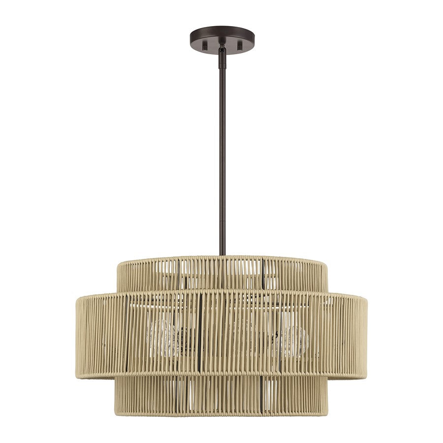 Livex Acordia 5Lt Pendant Chandelier, Bronze/Venetian Gold Polyester
