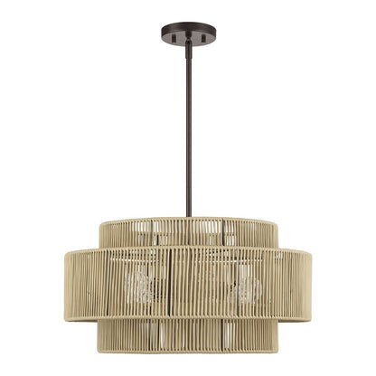 Livex Acordia 5Lt Pendant Chandelier, Bronze/Venetian Gold Polyester