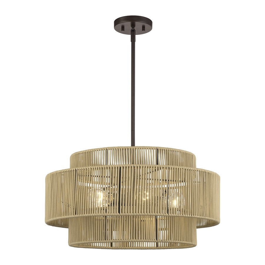 Livex Acordia 5Lt Pendant Chandelier, Bronze/Venetian Gold Polyester