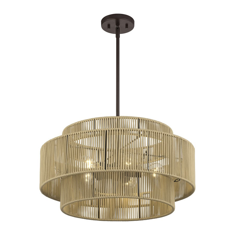 Livex Acordia 5Lt Pendant Chandelier, Bronze/Venetian Gold Polyester