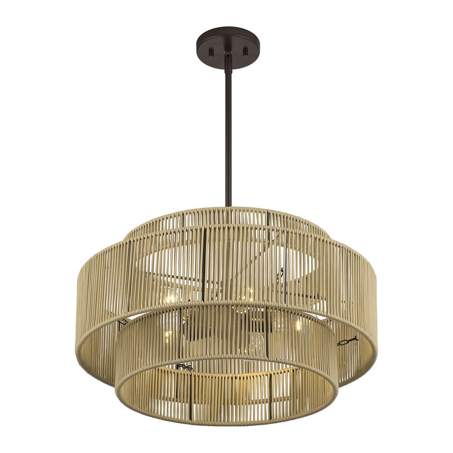 Livex Acordia 5Lt Pendant Chandelier, Bronze/Venetian Gold Polyester