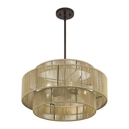 Livex Acordia 5Lt Pendant Chandelier, Bronze/Venetian Gold Polyester