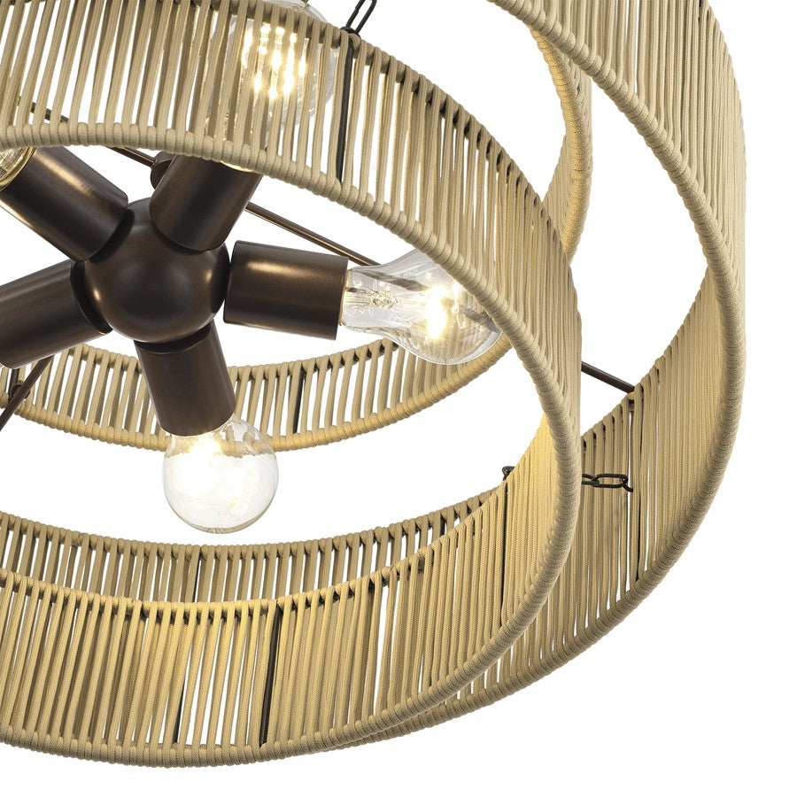 Livex Acordia 5Lt Pendant Chandelier, Bronze/Venetian Gold Polyester