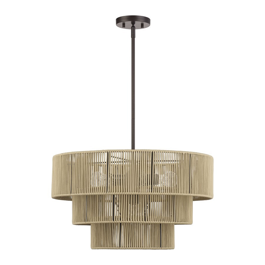 Livex Acordia 6Lt Pendant Chandelier, Bronze/Venetian Gold Polyester