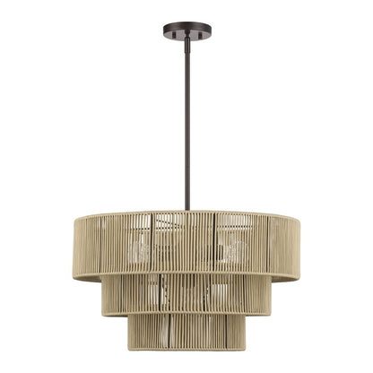 Livex Acordia 6Lt Pendant Chandelier, Bronze/Venetian Gold Polyester