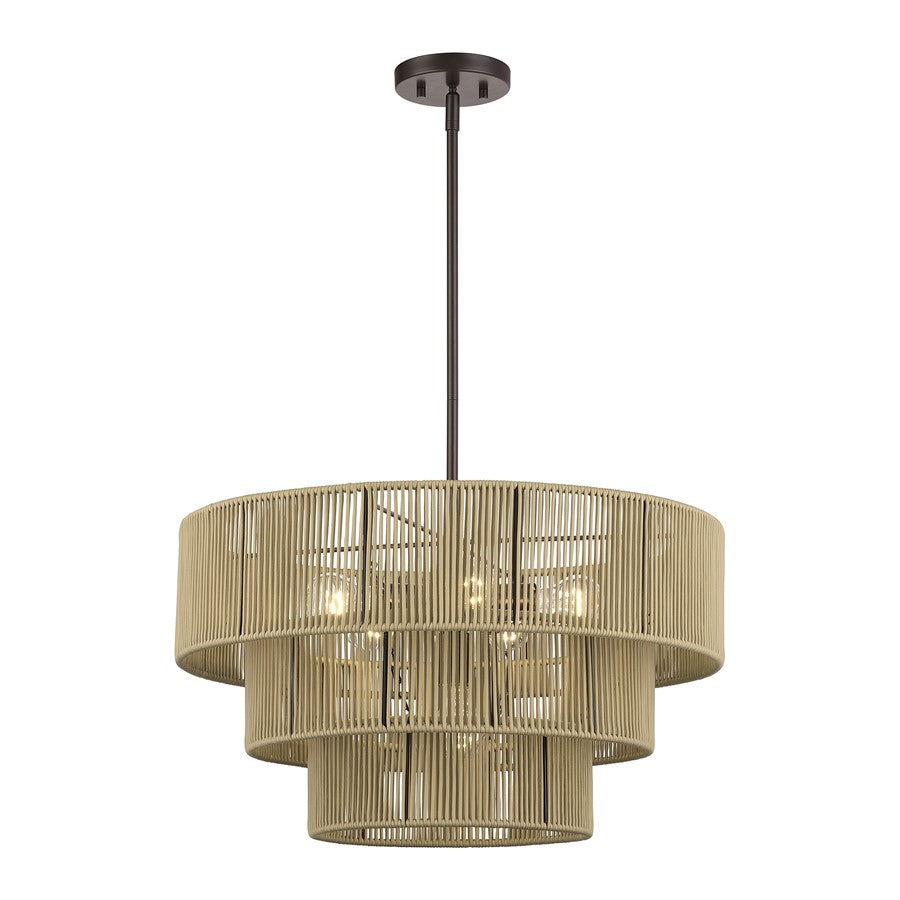 Livex Acordia 6Lt Pendant Chandelier, Bronze/Venetian Gold Polyester