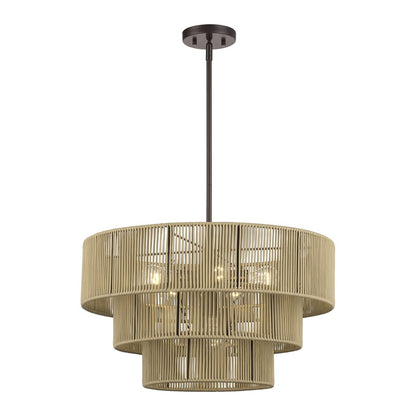 Livex Acordia 6Lt Pendant Chandelier, Bronze/Venetian Gold Polyester