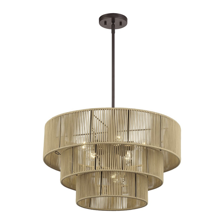 Livex Acordia 6Lt Pendant Chandelier, Bronze/Venetian Gold Polyester