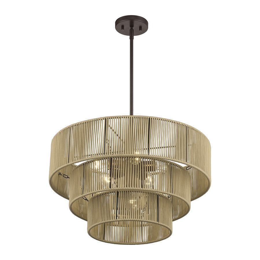 Livex Acordia 6Lt Pendant Chandelier, Bronze/Venetian Gold Polyester