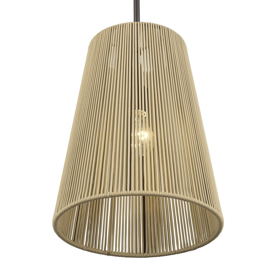 Livex Florell 1Lt 12" Dia Pendant, Bronze/Venetian Gold Polyester