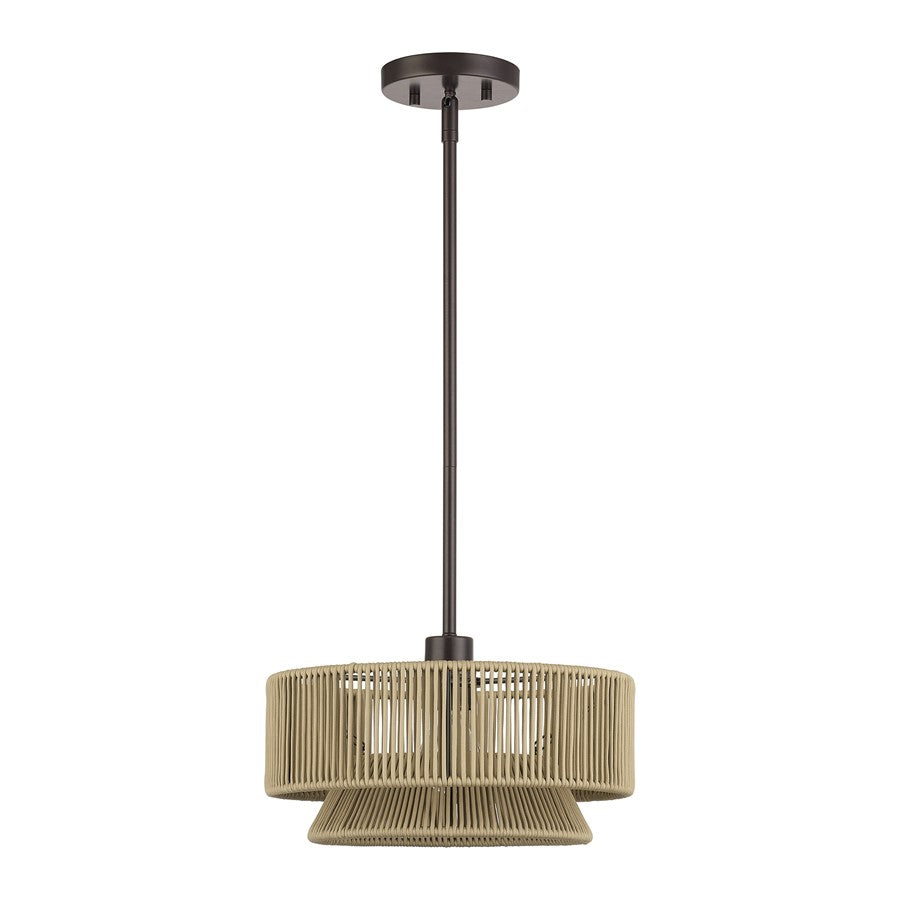 Livex Florell 1Lt 13" Dia Pendant, Bronze/Venetian Gold Polyester