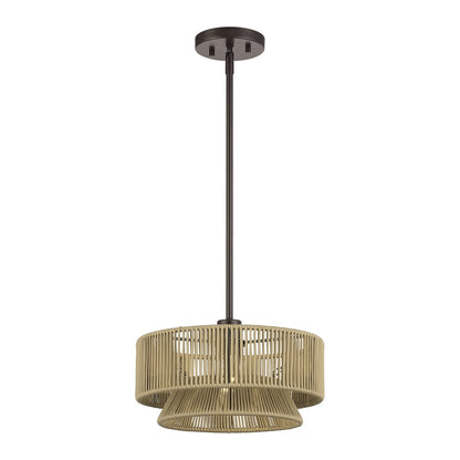 Livex Florell 1Lt 13" Dia Pendant, Bronze/Venetian Gold Polyester