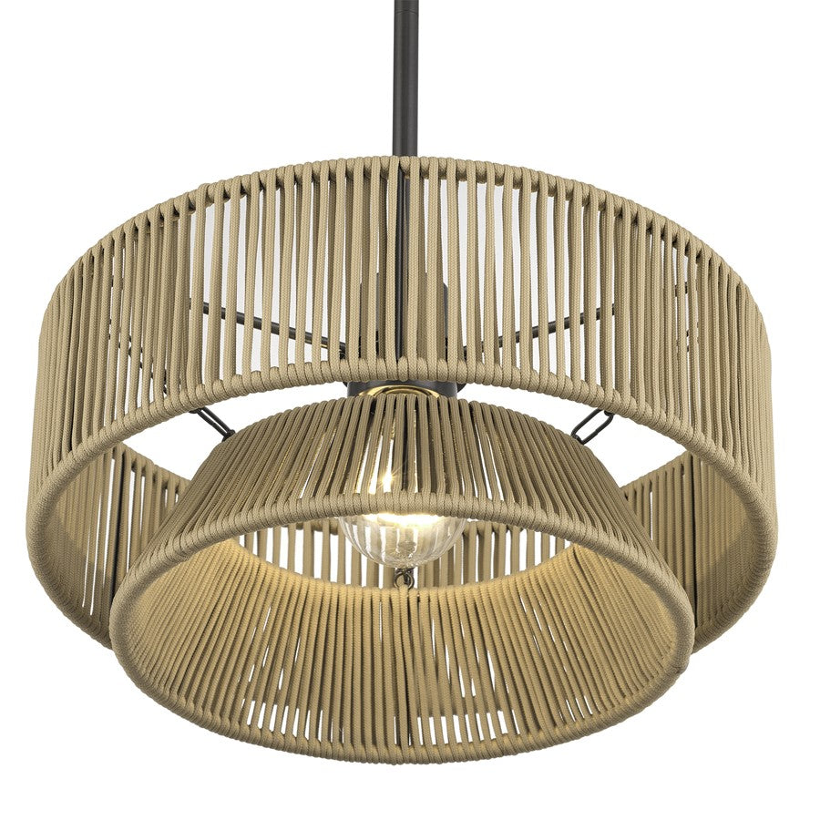 Livex Florell 1Lt 13" Dia Pendant, Bronze/Venetian Gold Polyester