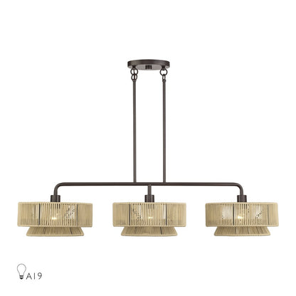 Livex Florell 3Lt Extra Large Chandelier, Bronze/Gold Polyester - 53163-92