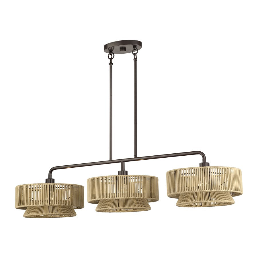 Livex Florell 3Lt Extra Large Chandelier, Bronze/Gold Polyester