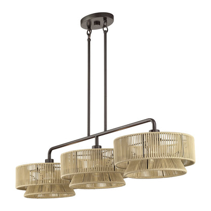 Livex Florell 3Lt Extra Large Chandelier, Bronze/Gold Polyester