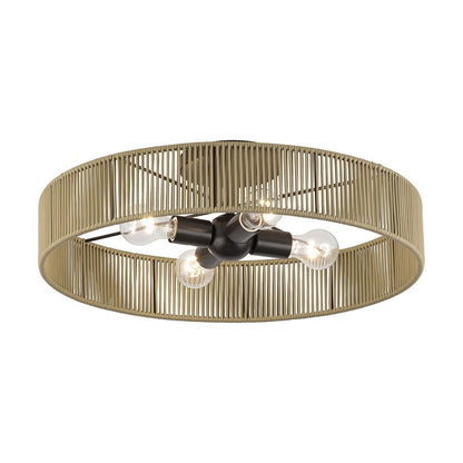 Livex Goldiemesh 4Lt 22" Semi-Flush, Bronze/Gold Polyester