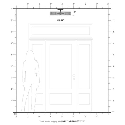 Livex Goldiemesh 4Lt 22" Semi-Flush, Bronze/Gold Polyester