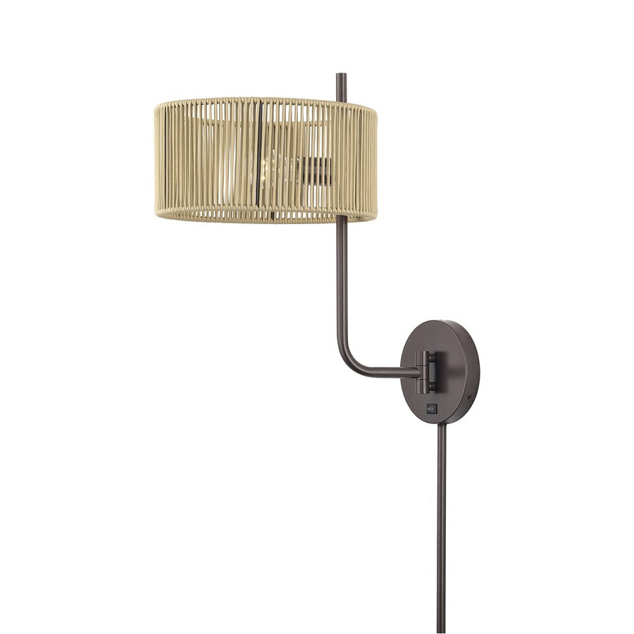 Livex Acordia 1Lt Swing Arm Wall Lamp, Bronze/Gold Polyester
